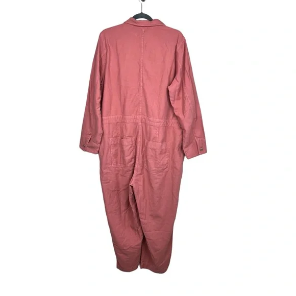 Madewell Zip-Pocket Coverall Jumpsuit XXL Garment-Dyed Dusty Rose - Picture 4 of 9